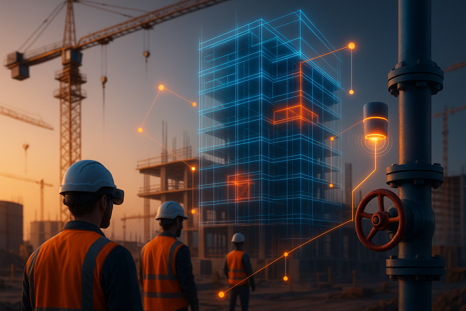 Clark Construction AI cost reduction dashboard showing project optimization and risk prevention through smart construction technology implementation