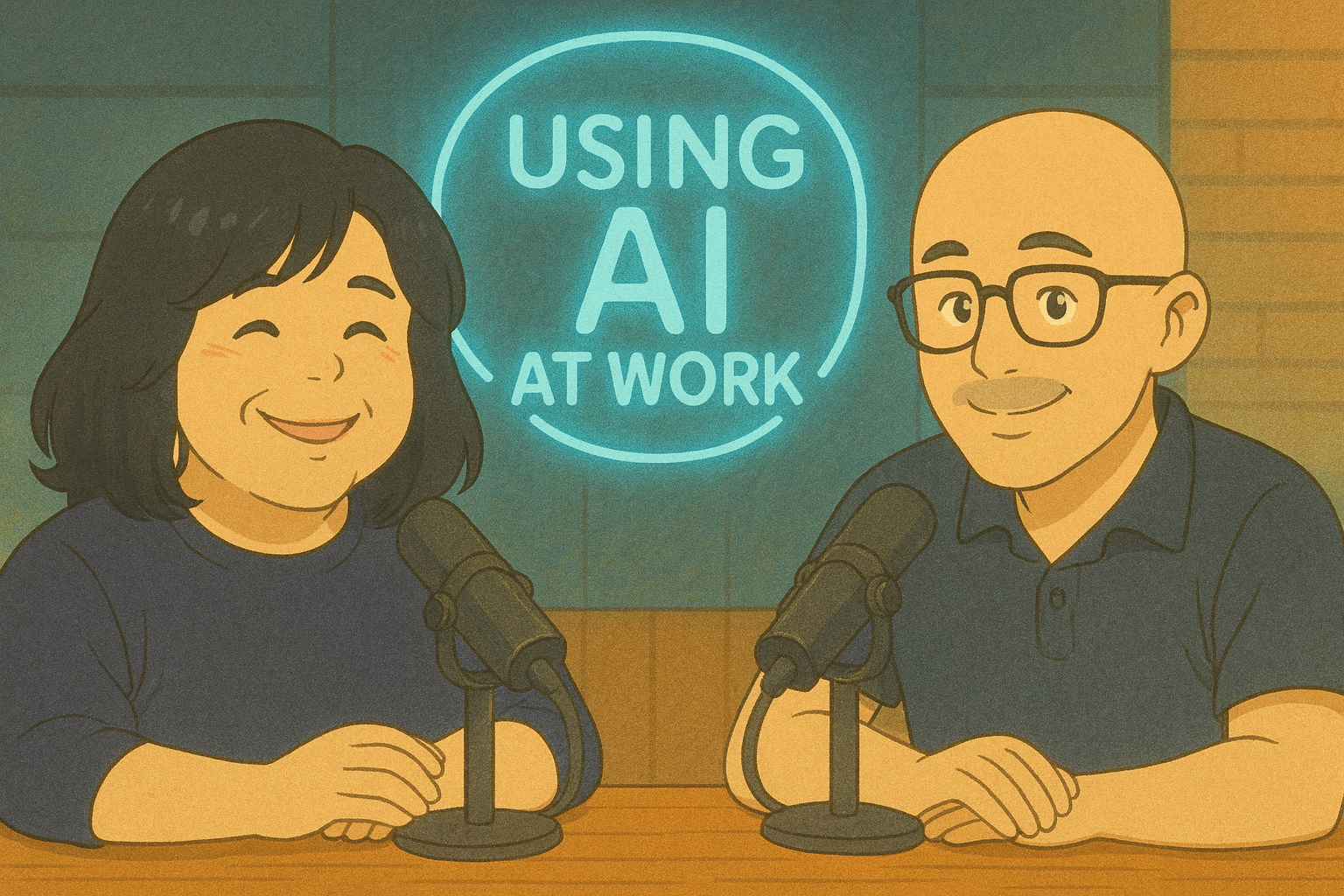 Using AI at Work podcast episode featuring AI implementation roadmaps and team alignment strategies for SMBs