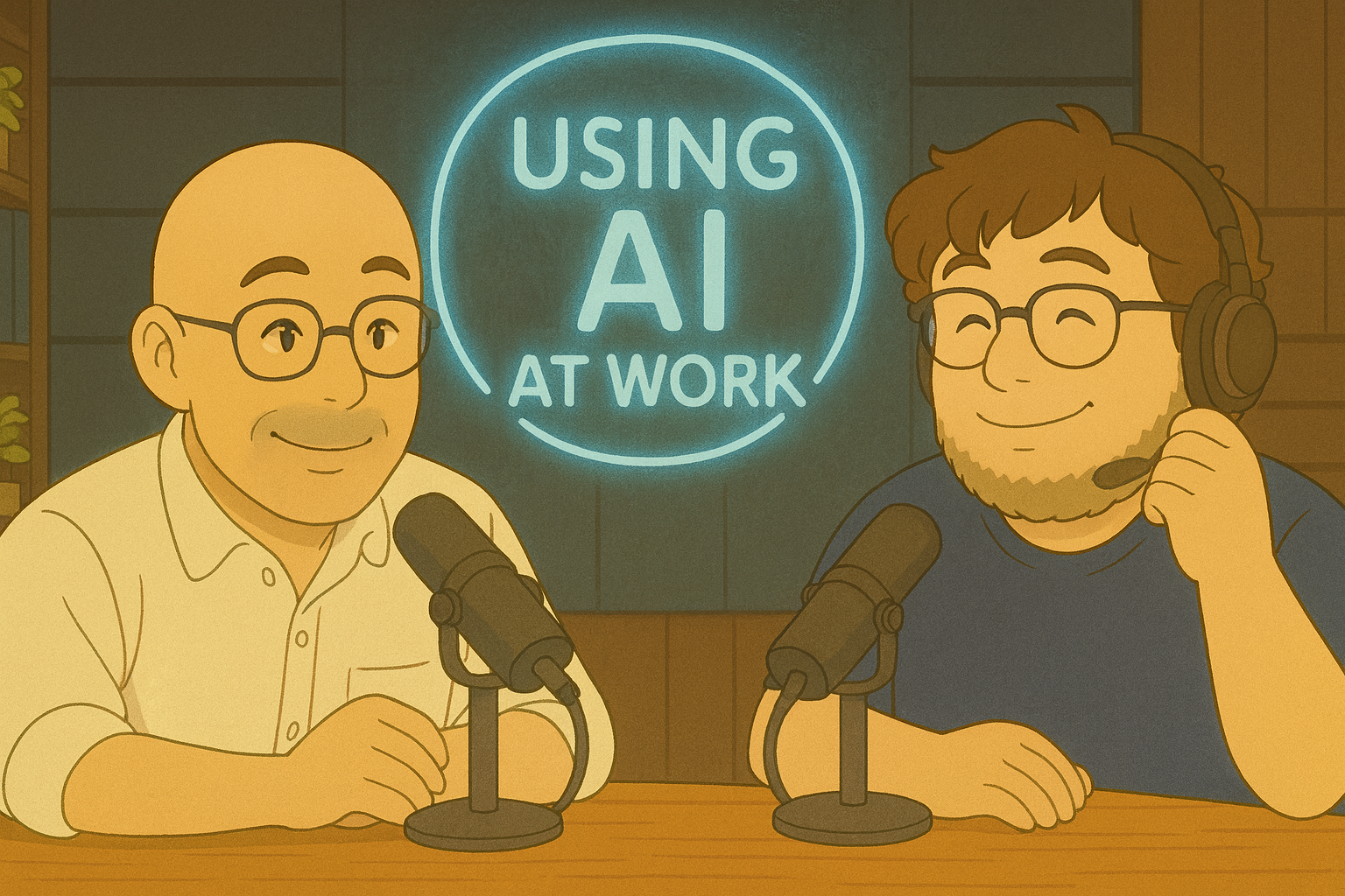 Using AI at Work podcast episode featuring conversational AI implementation strategies and SaaS transformation approaches