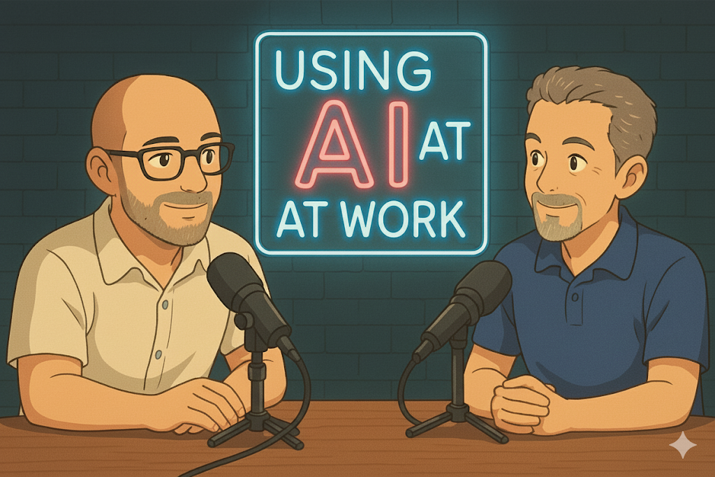 Using AI at Work podcast episode featuring advanced marketing attribution modeling and multi-touch customer journey analysis techniques