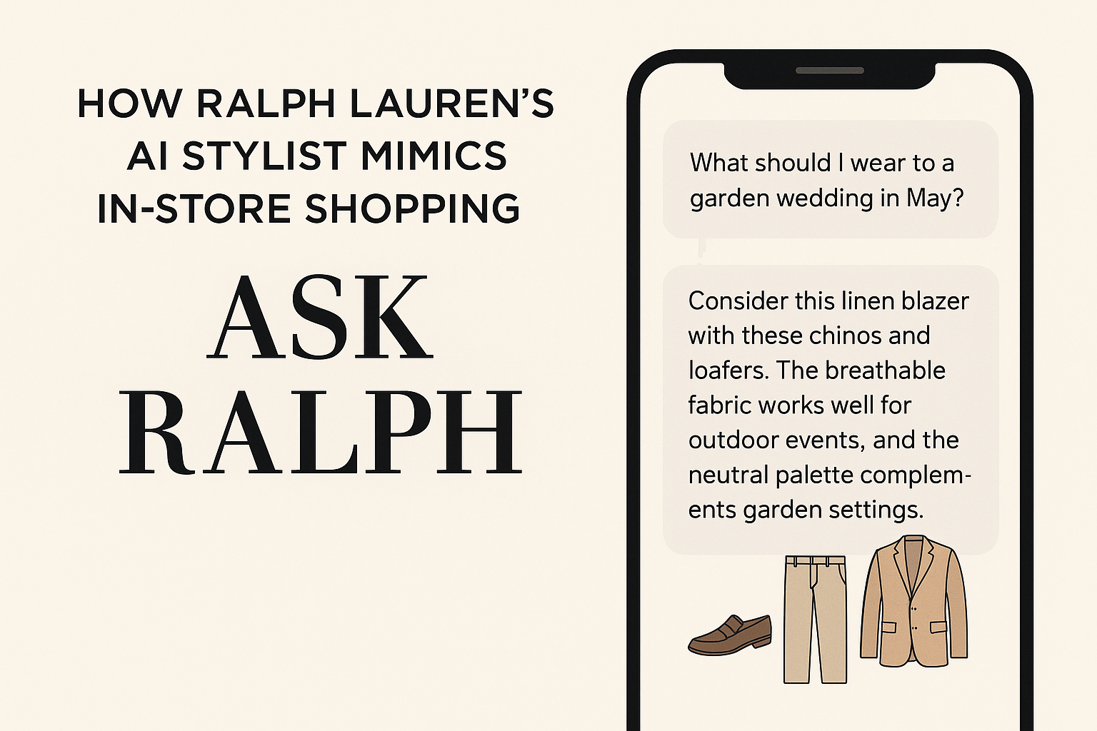 Ralph Lauren Ask Ralph AI-powered virtual stylist providing personalized outfit recommendations through conversational interface on mobile app recognized by TIME as Best Invention 2025