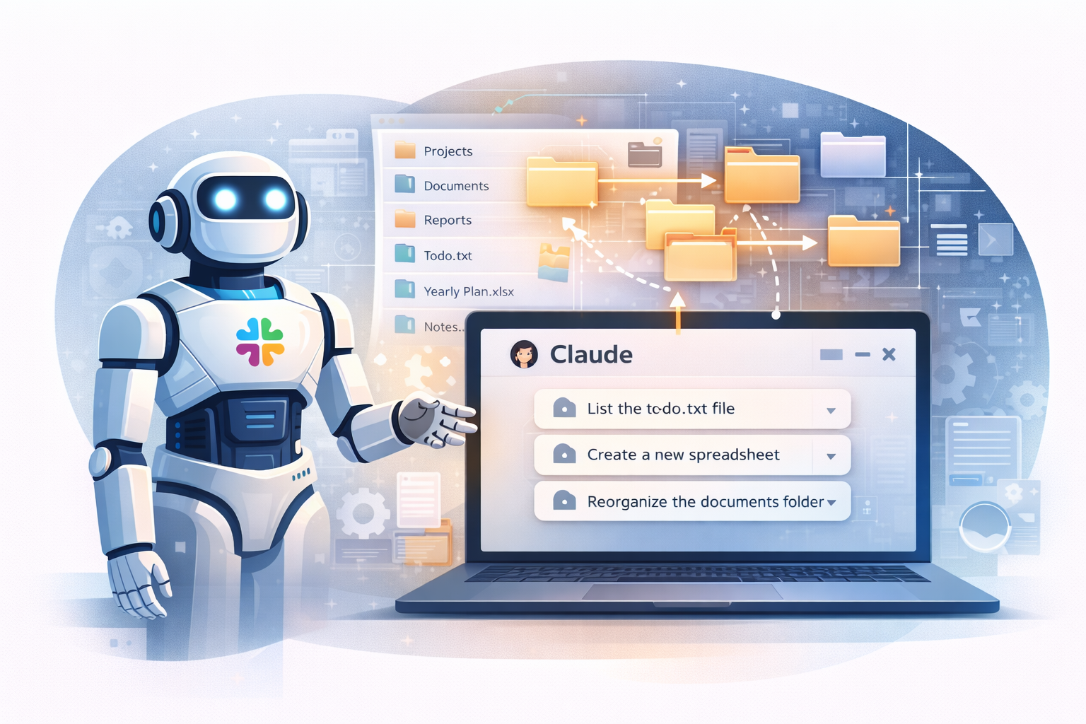 Anthropic Cowork desktop AI agent interface showing file management automation and agentic task execution for non-coding productivity workflows